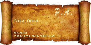 Patz Anna névjegykártya