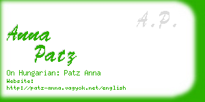 anna patz business card